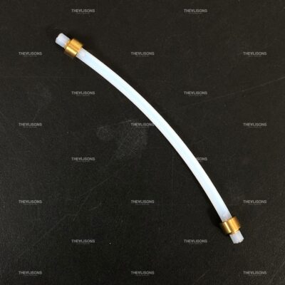 STAINLRSS STEEL BRAIDED HOSE WITH BRASS NUT 10 CM.